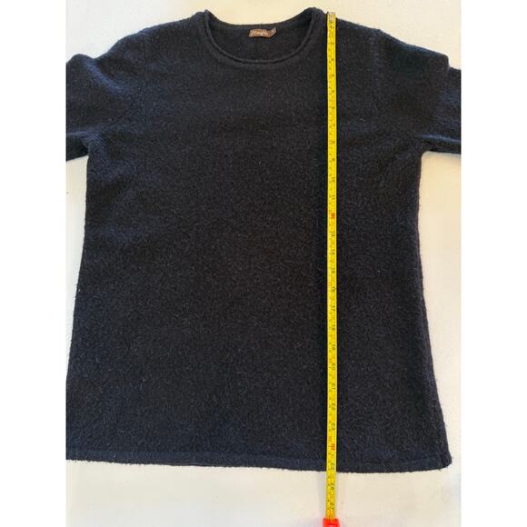 J McLaughlin Black Merino Wool Baby Alpaca Pullover Ribbon Tie Sweater Sz S - Picture 7 of 7